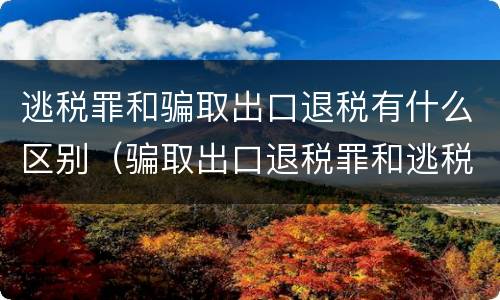 逃税罪和骗取出口退税有什么区别（骗取出口退税罪和逃税罪的区别举例说明）