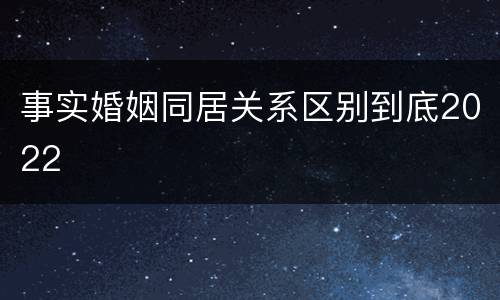事实婚姻同居关系区别到底2022