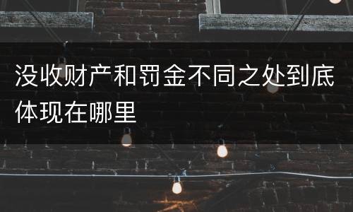 没收财产和罚金不同之处到底体现在哪里