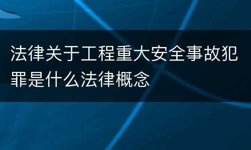 法律关于工程重大安全事故犯罪是什么法律概念