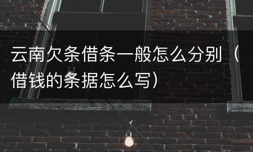 云南欠条借条一般怎么分别（借钱的条据怎么写）