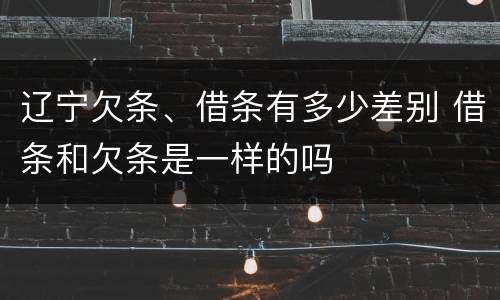 辽宁欠条、借条有多少差别 借条和欠条是一样的吗