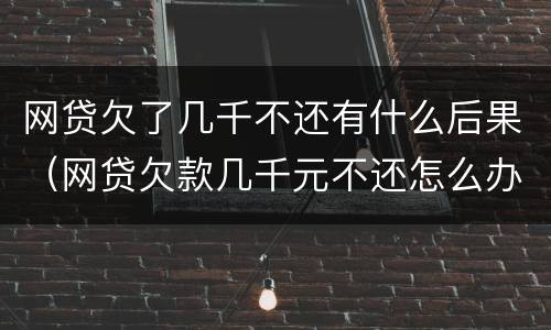 网贷欠了几千不还有什么后果（网贷欠款几千元不还怎么办）