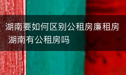 湖南要如何区别公租房廉租房 湖南有公租房吗