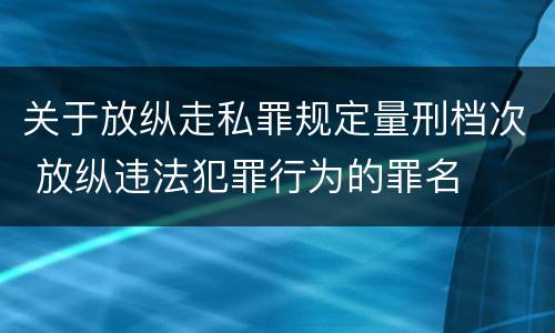 关于放纵走私罪规定量刑档次 放纵违法犯罪行为的罪名