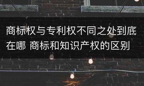商标权与专利权不同之处到底在哪 商标和知识产权的区别