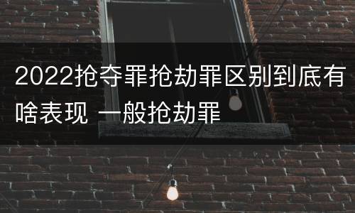 2022抢夺罪抢劫罪区别到底有啥表现 一般抢劫罪