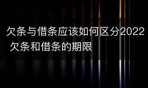 欠条与借条应该如何区分2022 欠条和借条的期限