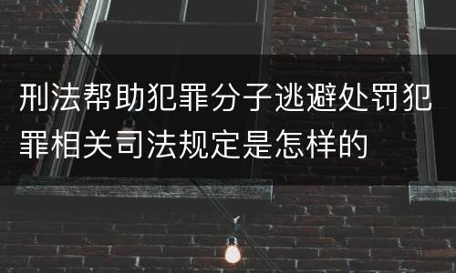 刑法帮助犯罪分子逃避处罚犯罪相关司法规定是怎样的