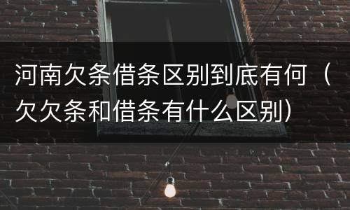 河南欠条借条区别到底有何（欠欠条和借条有什么区别）