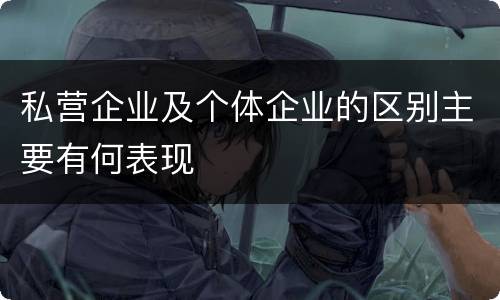 私营企业及个体企业的区别主要有何表现