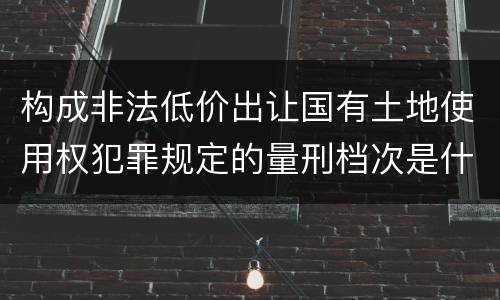 构成非法低价出让国有土地使用权犯罪规定的量刑档次是什么样的