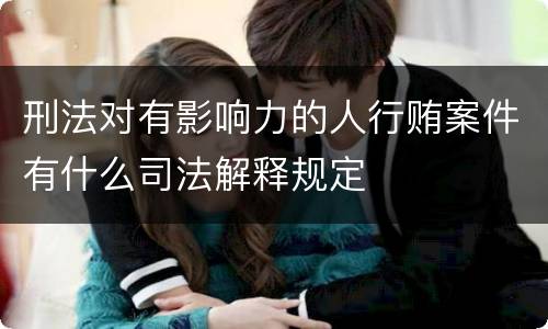 刑法对有影响力的人行贿案件有什么司法解释规定