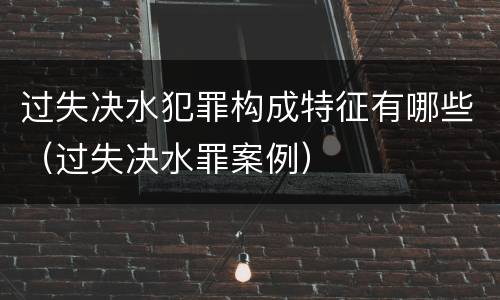 过失决水犯罪构成特征有哪些（过失决水罪案例）