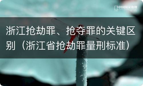 浙江抢劫罪、抢夺罪的关键区别（浙江省抢劫罪量刑标准）