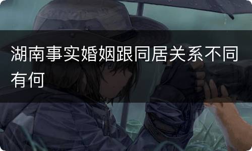 湖南事实婚姻跟同居关系不同有何