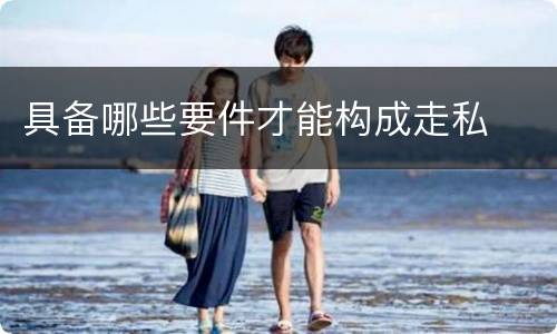 具备哪些要件才能构成走私