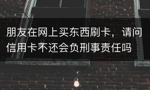 朋友在网上买东西刷卡，请问信用卡不还会负刑事责任吗