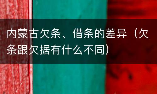 内蒙古欠条、借条的差异（欠条跟欠据有什么不同）