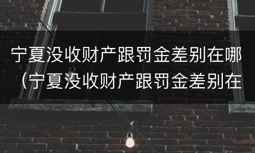 宁夏没收财产跟罚金差别在哪（宁夏没收财产跟罚金差别在哪儿）