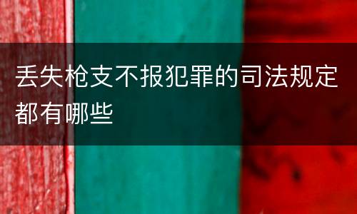 丢失枪支不报犯罪的司法规定都有哪些