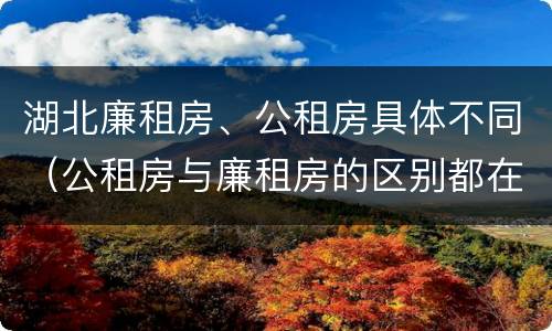 湖北廉租房、公租房具体不同（公租房与廉租房的区别都在此,别再搞错了!）