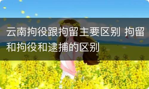 云南拘役跟拘留主要区别 拘留和拘役和逮捕的区别