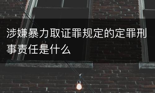 涉嫌暴力取证罪规定的定罪刑事责任是什么