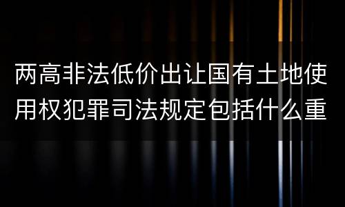 两高非法低价出让国有土地使用权犯罪司法规定包括什么重要内容
