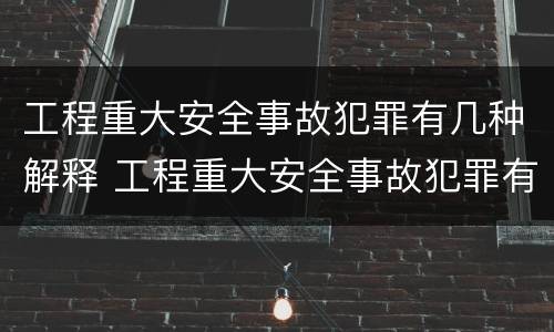 工程重大安全事故犯罪有几种解释 工程重大安全事故犯罪有几种解释法