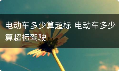 电动车多少算超标 电动车多少算超标驾驶