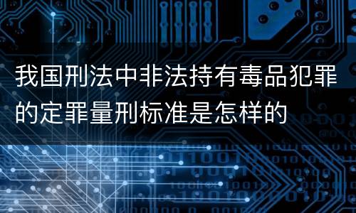 我国刑法中非法持有毒品犯罪的定罪量刑标准是怎样的