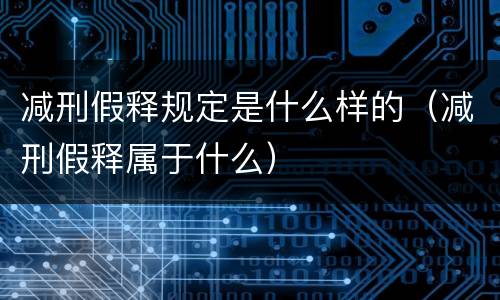 减刑假释规定是什么样的（减刑假释属于什么）