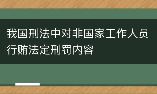 我国刑法中对非国家工作人员行贿法定刑罚内容