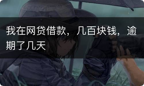 我在网贷借款，几百块钱，逾期了几天