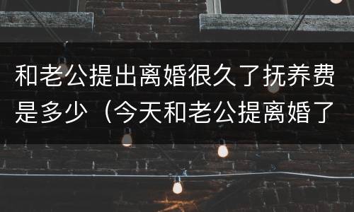 和老公提出离婚很久了抚养费是多少（今天和老公提离婚了）