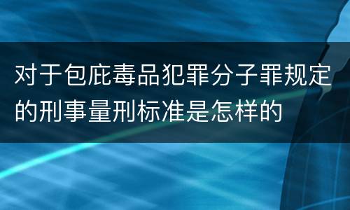 对于包庇毒品犯罪分子罪规定的刑事量刑标准是怎样的