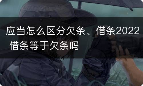 应当怎么区分欠条、借条2022 借条等于欠条吗