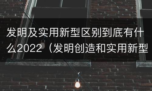 发明及实用新型区别到底有什么2022（发明创造和实用新型的区别）