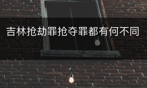 吉林抢劫罪抢夺罪都有何不同