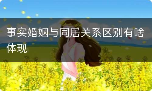 事实婚姻与同居关系区别有啥体现