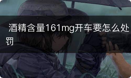  酒精含量161mg开车要怎么处罚