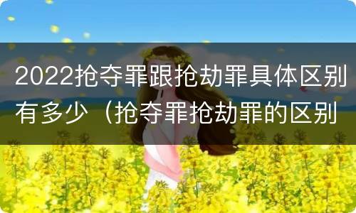 2022抢夺罪跟抢劫罪具体区别有多少（抢夺罪抢劫罪的区别）