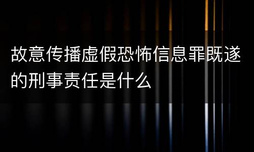 故意传播虚假恐怖信息罪既遂的刑事责任是什么