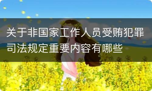 关于非国家工作人员受贿犯罪司法规定重要内容有哪些