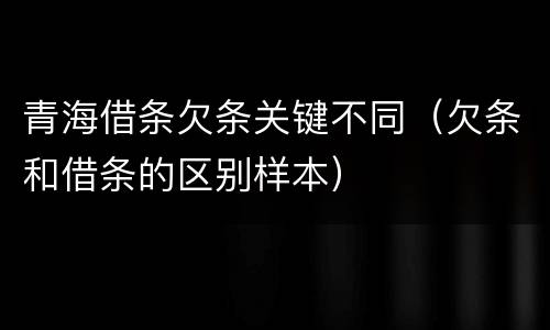 青海借条欠条关键不同（欠条和借条的区别样本）