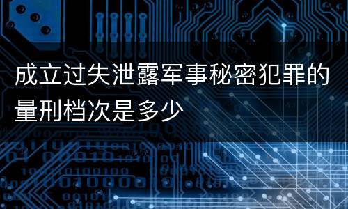 成立过失泄露军事秘密犯罪的量刑档次是多少