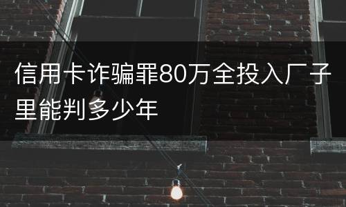 信用卡诈骗罪80万全投入厂子里能判多少年