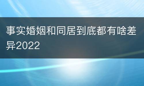 事实婚姻和同居到底都有啥差异2022