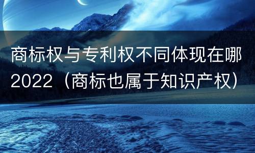 商标权与专利权不同体现在哪2022（商标也属于知识产权）